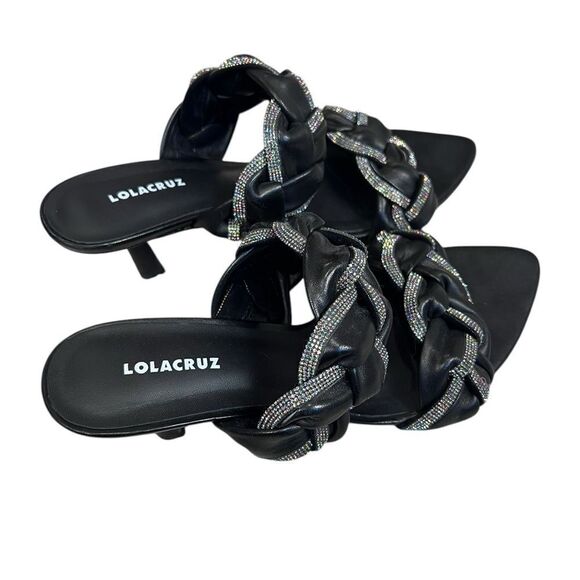 Lola Cruz Anthropologie leather weave strap heels size 38 - Picture 4 of 5